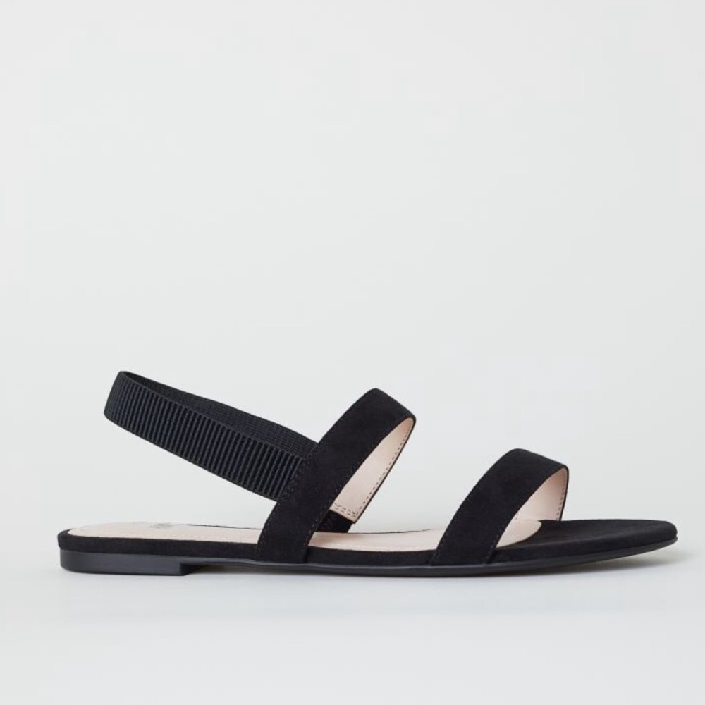 SOLD h& m- minimal black strapped sandals - Picture 2 of 8
